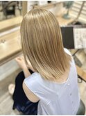 ミルクティーベージュダブルカラーインナーカラーケアブリーチ