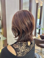 ヘアアーク(HAIR arc)&nbsp;ボブ#外ハネ#くびれ#前下がり#こて巻き#レイヤー#アッシュグレー