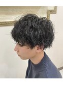 波打ちパーマ六甲三宮メンズマッシュツーブロックツイストパーマ