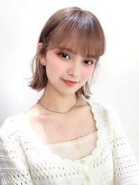 ボブウルフ外国人風カラーココアベージュ透明感20代30代40代銀座