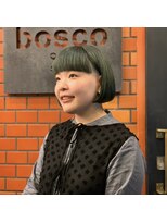 ボスコ 下北沢店(bosco) bosco【Ebe】ワイドバングボブ×ターコイズ