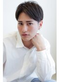 ツーブロックショート×ブルーブラック