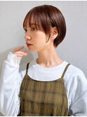 前髪あり耳掛け丸みくびれショートボブ20代30代40代50代（蘭）