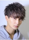 ダークアッシュ/ニュアンスパーマ/韓国マッシュ/スペインカール