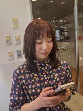 オレンジブラウン×レイヤーカット