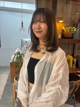 アルク(alku) オリーブカラー顔まわりレイヤー【meg】