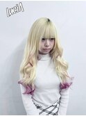 【レミー100%/54cm】シールエクステ×裾カラー
