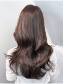 グレージュロング韓国ヘア顔周りレイヤー_ba568141