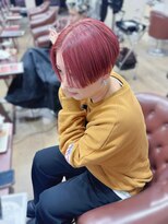 ハピネス 王寺店(Happiness)&nbsp;ハンサムショート 刈り上げ チェリーレッド ワインレッド 王寺