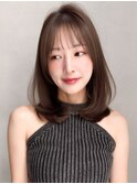 オリーブベージュひし形ミディアムレイヤーワンカール