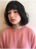 20代30代大人かわいいショートボブｘ小顔ひし形パーマ