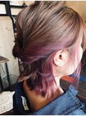 インナーカラー・ハーフアップ
