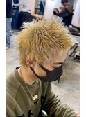 スパイキーショート×ブロンドcolor