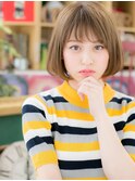 ハイライトシースルーバング切りっぱなしボブc5志木20代30代40代