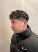 MEN'S HAIRマッシュウルフアッシュブラックカルマパーマ