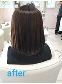 絹髪ストレート、トーンダウンで艶髪