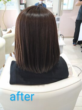 カラペア 上水戸店(Color-pair) 絹髪ストレート、トーンダウンで艶髪