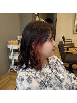 アルマヘアー(Alma hair by murasaki) ◎チェリーレッドのイヤリングカラー◎