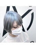 【Hana指名】水色からシルバーへのオンブレ[ハイトーン]