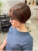 ショートカット／グレージュ／20代30代40代