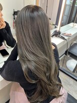 ブレンド 渋谷(BLend)&nbsp;ハイライトミディアムヘア暗めカラーオリーブグレー