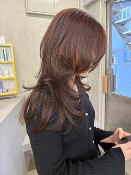 キーチェ 梅田中崎町(keych) 毛流れレイヤーカット/ミディアム/髪質改善/縮毛矯正