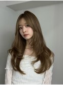 ヘーゼルベージュ ブリーチなし レイヤーカット 海外風