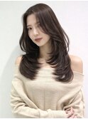 小顔韓国くびれレイヤー×艶ブラウン