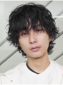 渋谷大人シャドウパーママッシュウルフ無造作緩めメンズカット