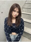 ハッシュカット/顔周りカット/ダークブラウン/シャギーカット