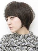 ナチュラルボブ前髪ありイメチェン20代30代40代50代ショートボブ