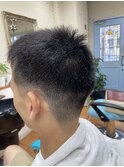 フェードベリーショート／アップバング／爽やかメンズ
