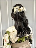 卒業式袴着付 ハーフアップ