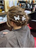 赤パンのヘアセット