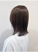 ミディアムボブ アッシュグレー