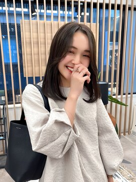 リノショアーズ 元町店(RINOSHORES) ブリーチなしダブルカラー顔まわりレイヤーカットラベンダー