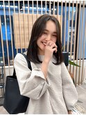 ブリーチなしダブルカラー顔まわりレイヤーカットラベンダー