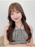 顔周りレイヤーカットグレージュカラーくびれボブベージュカラー