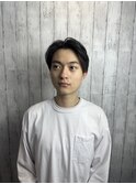 メンズツーブロックセンターパート