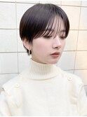 ハンサムショート丸みショートマッシュショート前髪あり前髪長め