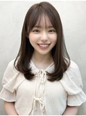 20代30代40代◎前髪パーマ韓国風巻きくすみベージュお団子ヘア
