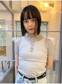 天神大名顔周りレイヤーカットミディアムボブタッセルボブ今泉