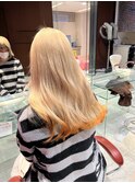 ゆるかわベージュ×毛先オレンジ