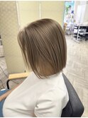 名東区　ミルクティーベージュカラー　透明感カラー　ボブ