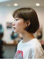 ラファンジュ ヘアー クレオ(Rohange hair Creo)&nbsp;前髪あり タンバルモリ 内巻きボブ ダークアッシュ