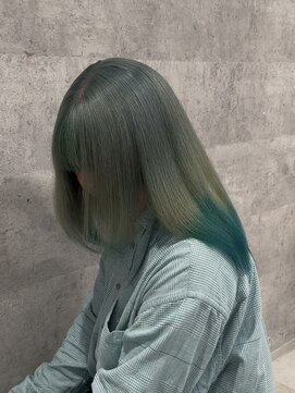 ルイス(L'wis) ミントグリーン学割U24ケアブリーチ渋谷10代20代30代ハイトーン