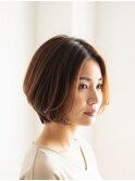 前下がりショートボブ/川越/ハイライト/白髪ぼかし/白髪染め