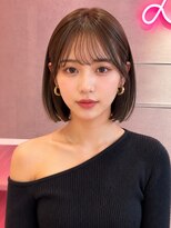ロンドヴァリー 渋谷店(Lond vallee)&nbsp;ダークパープル/レイヤーボブ/顔周りレイヤー/ミルクブラウン