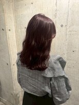 ロッカヘアエジェ(ROCCA hair eje.) ボルドーウェーブミディ暗めカラー
