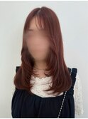 透明感ピンクブラウンで柔らかい印象に